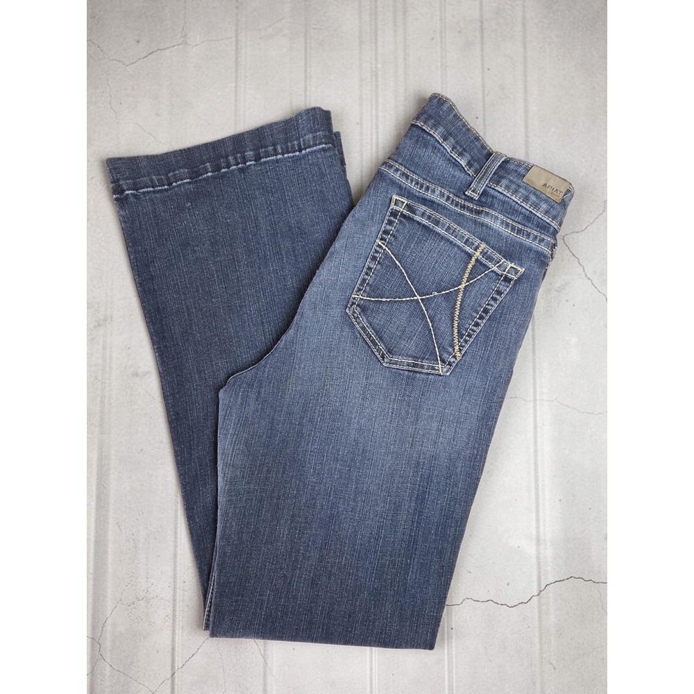 Ariat Real Womens 32R Rascal Trouser Stretch Denim Jeans Western High Rise